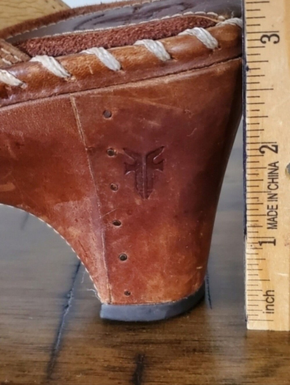 Frye Charlotte Leather Vintage Clog Mule Ring Harness Heels Western Boho - Picture 6 of 15